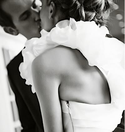 beautiful wedding kiss
