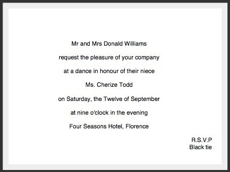private society ball invitation