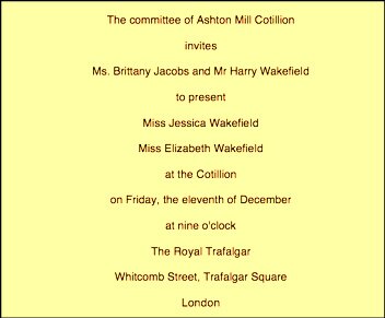 Debutante Ball invitation
