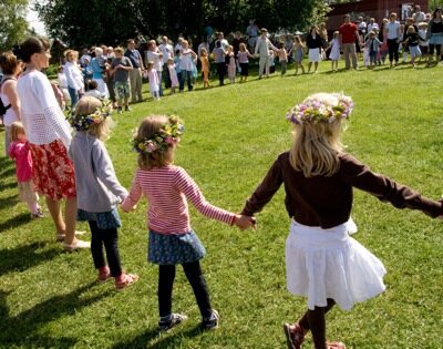 finishing school teaches little girls traditional midsummers dance