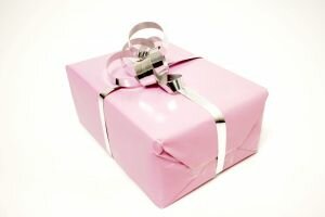 pink and silver elegant gift box