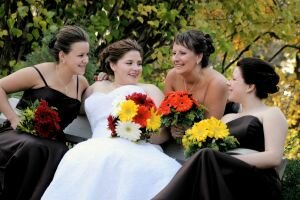 black bridesmaid gowns