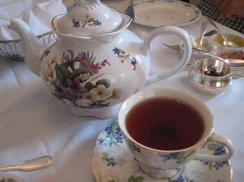 afternoon tea, elegant tea cup and teapot
