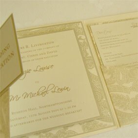 Order of wedding invitation assembly