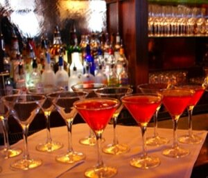 cosmopolitans on a bar