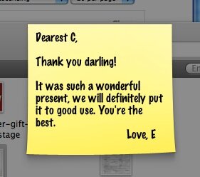 elegant thank you post-it note